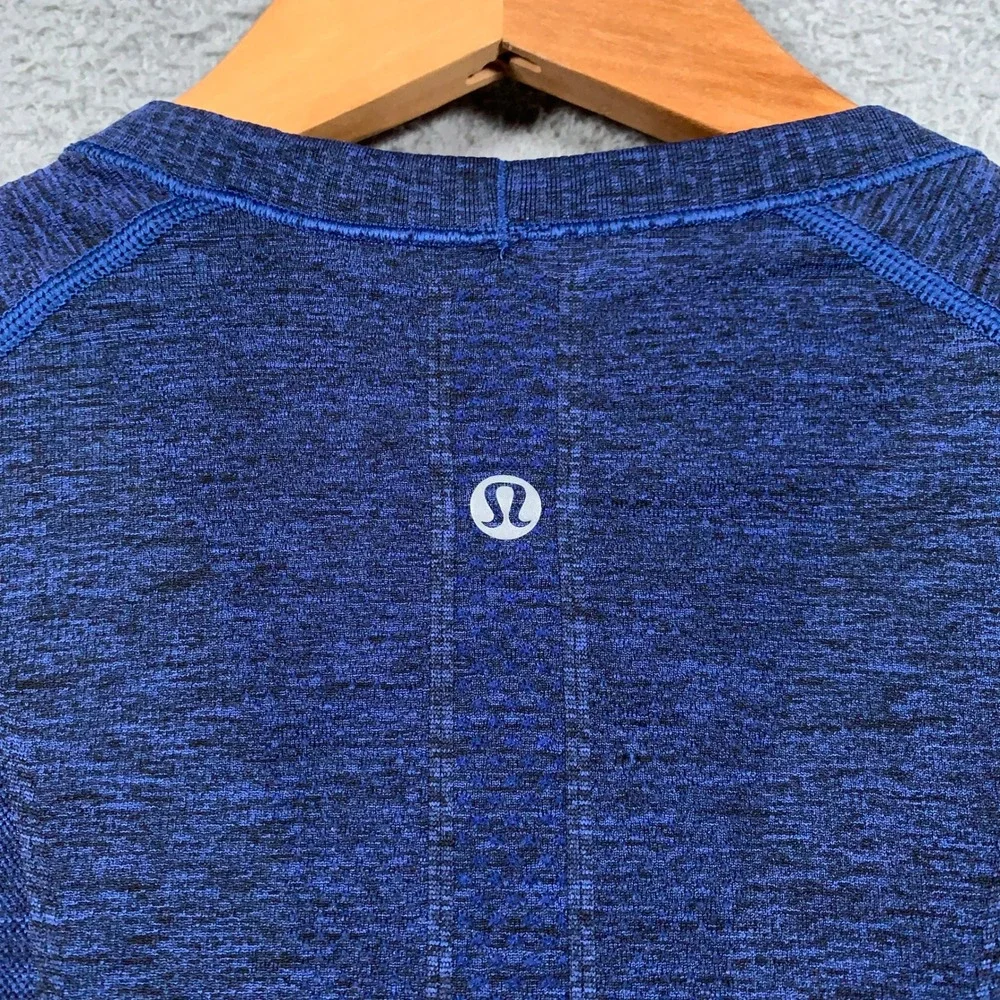 Lululemon Swiftly Tech Crew Shirt Women's 4 Blue Heather Performance Long Sleeve